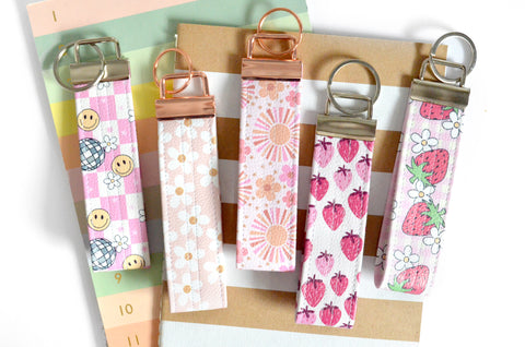 Pink *Faux-Leather* Keychain