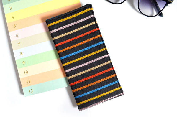 Black Rainbow Woven Glasses Case
