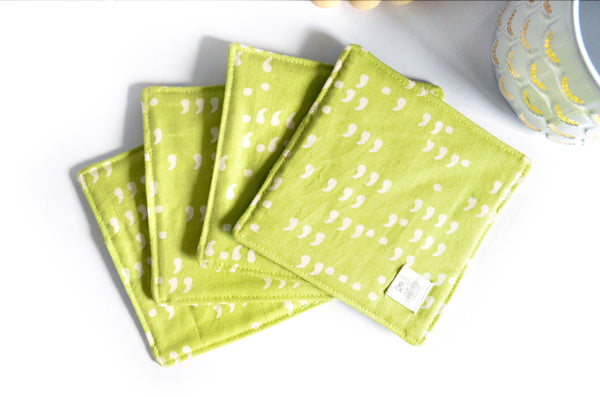 Teal & Yellow Floral Drink Coaster Set