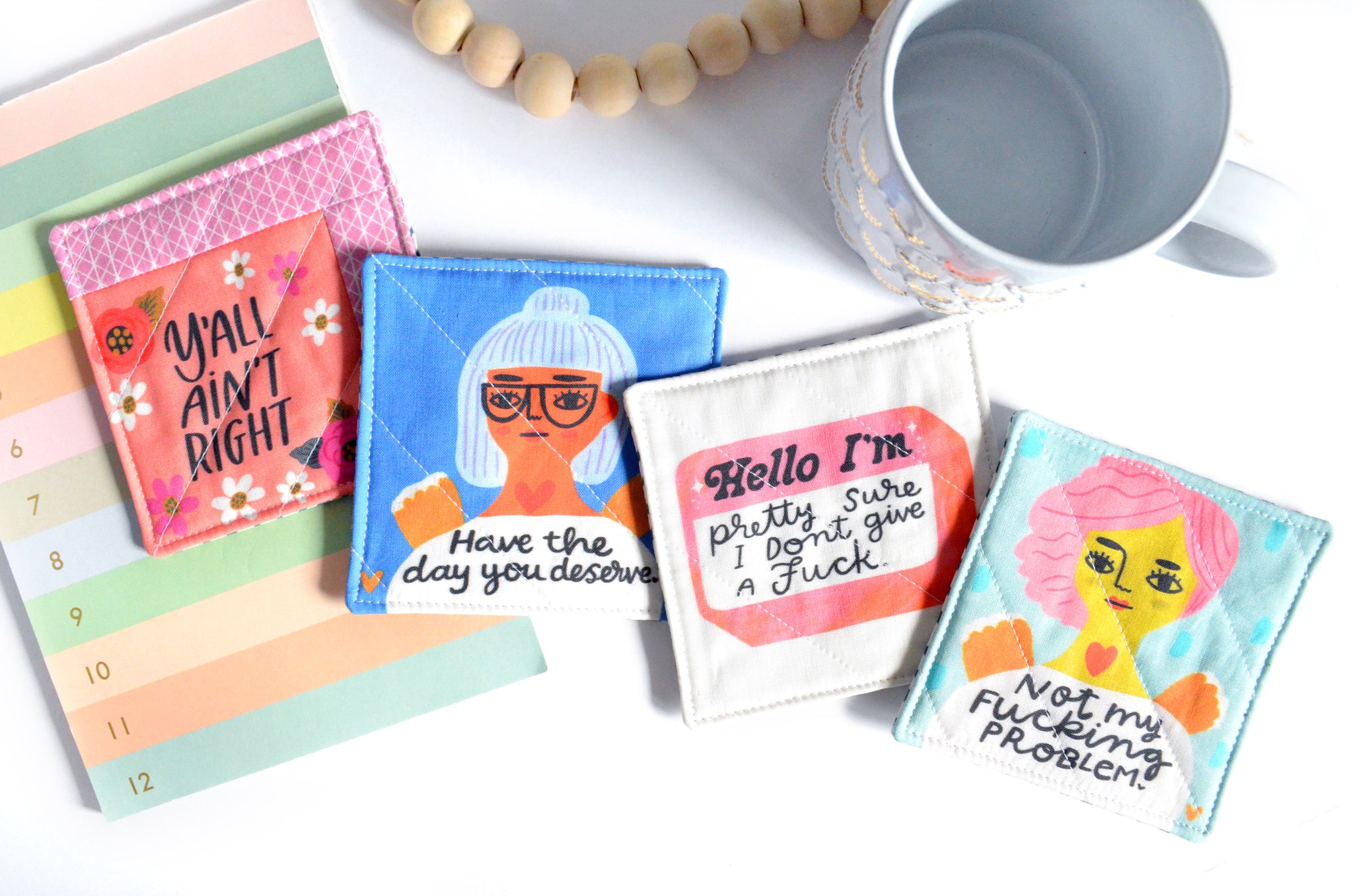 "Sweary" Ladies Not My Problem Drink Coaster Set