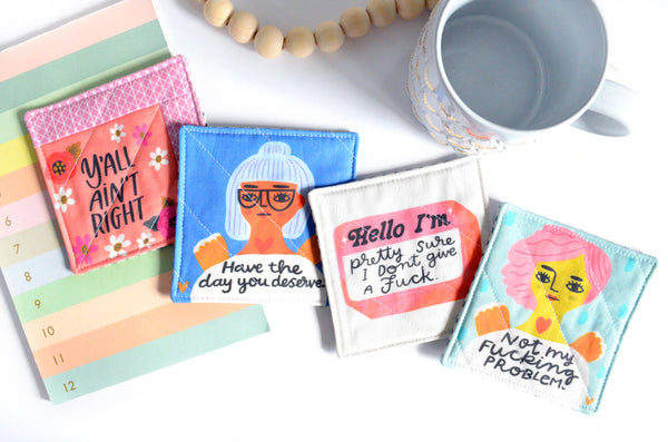 "Sweary" Ladies Not My Problem Drink Coaster Set