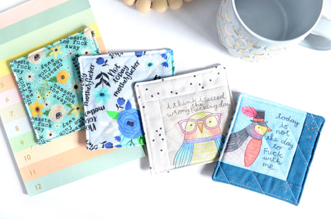 "Sweary" Birb Today Is Not The Day Drink Coaster Set