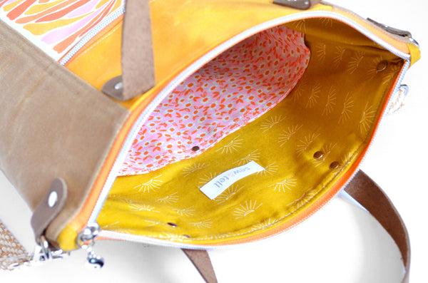 Yellow Yin-Yang Crossbody Tote Bag