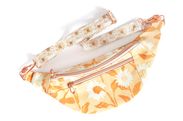 Coral Sunflower Fanny Pack