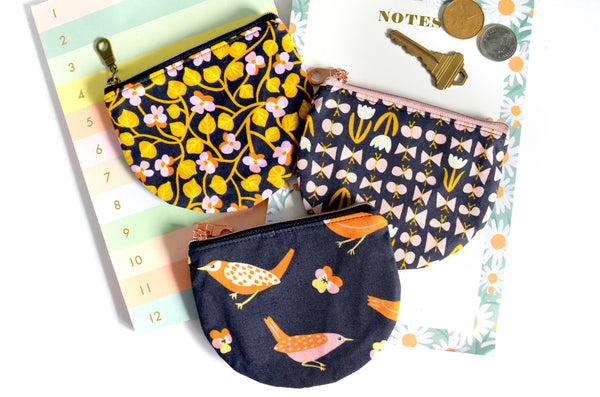 Black Bird is the Word Round Coin Purse