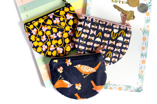 Black Bird is the Word Round Coin Purse