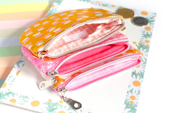 Pink & Orange Bird is the Word Round Coin Purse