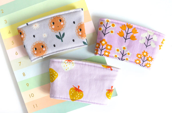 Purple Strawberry Flower Coffee Sleeve