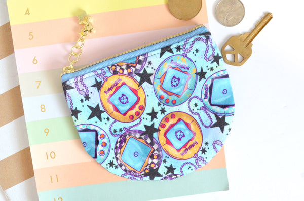 Blue 90's Nostalgia Round Coin Purse