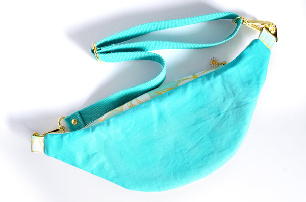 Light Blue & Yellow Floral Fanny Pack