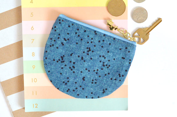 Blue 90's Nostalgia Round Coin Purse
