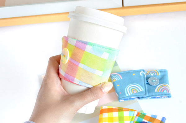 Rainbow Plaid Coffee Sleeve