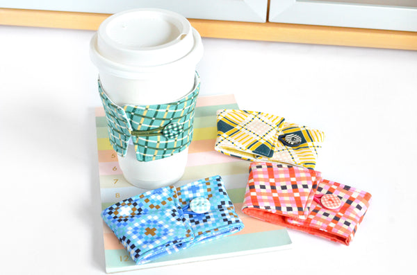 Bright Plaid Coffee Sleeve