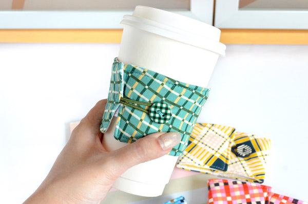 Bright Plaid Coffee Sleeve