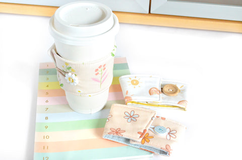 Light Pink Floral Sunshine Coffee Sleeve