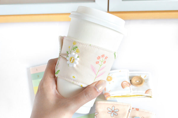 Light Pink Floral Sunshine Coffee Sleeve