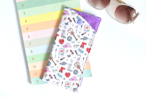 White TS Icons Glasses Case