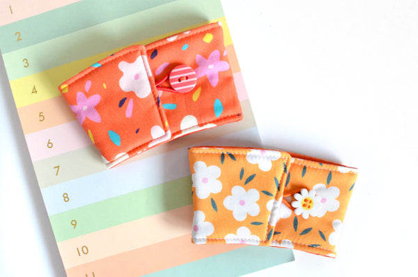 Red & Orange Retro Floral Coffee Sleeve