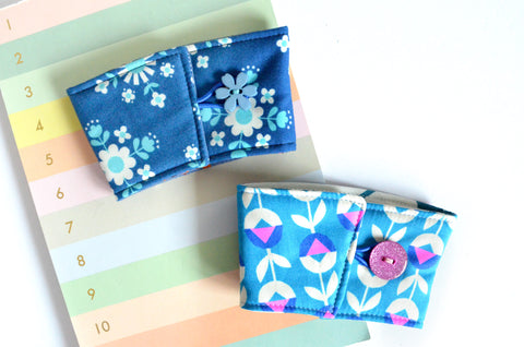 Blue Neon Floral Coffee Sleeve