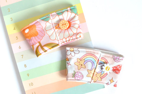 Pink Retro Mushroom Floral Coffee Sleeve