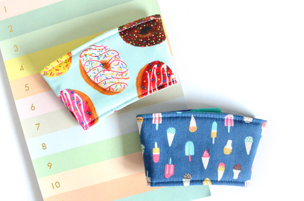 Blue Ice Cream & Donuts Coffee Sleeve