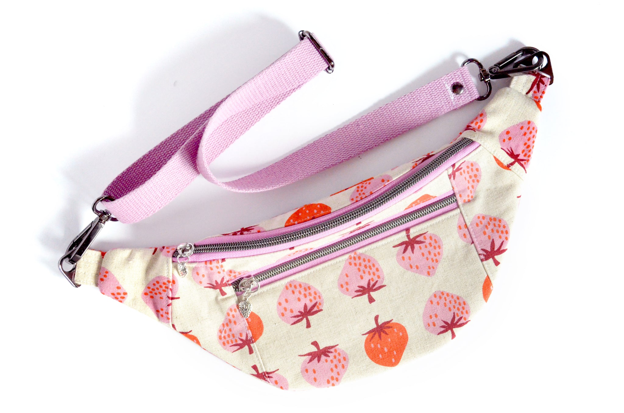 Pink & Beige Strawberry Fanny Pack