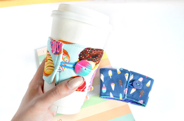 Blue Ice Cream & Donuts Coffee Sleeve