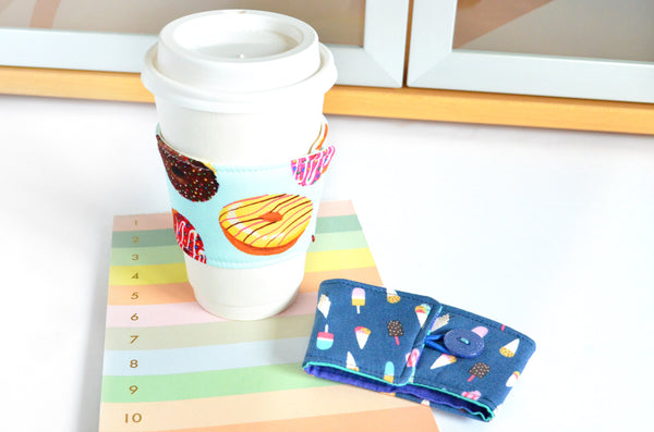 Blue Ice Cream & Donuts Coffee Sleeve