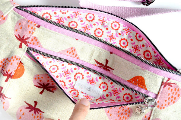 Pink & Beige Strawberry Fanny Pack