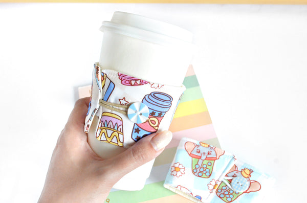 Character Drinks Coffee Sleeve