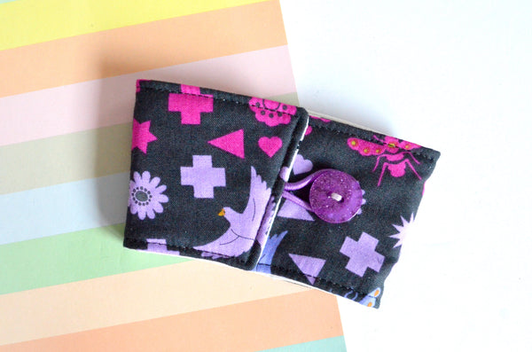 Purple Birds & Bees Coffee Sleeve
