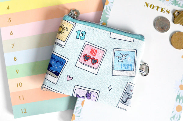 Blue TS Polaroid Faux-Leather Coin Purse