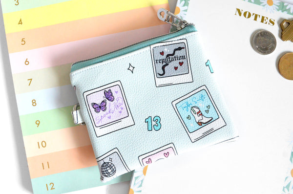 Blue TS Polaroid Faux-Leather Coin Purse