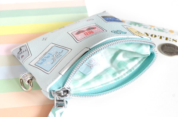 Blue TS Polaroid Faux-Leather Coin Purse