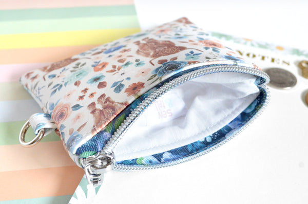 White Highland Cow Faux-Leather Coin Purse