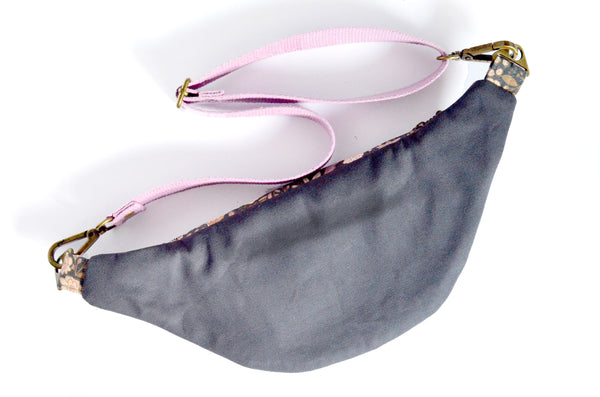 Grey & Purple Floral Fanny Pack