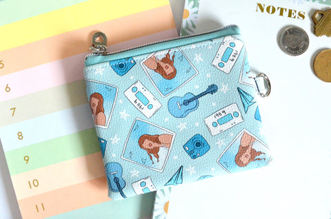 Blue TS Faux-Leather Coin Purse
