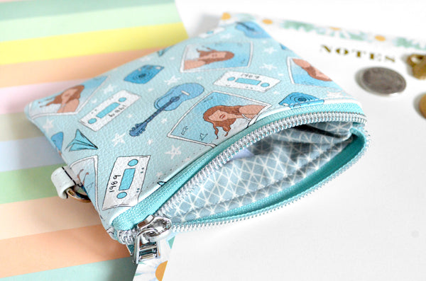 Blue TS Faux-Leather Coin Purse