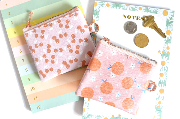 Pink Fruity Faux-Leather Coin Purse