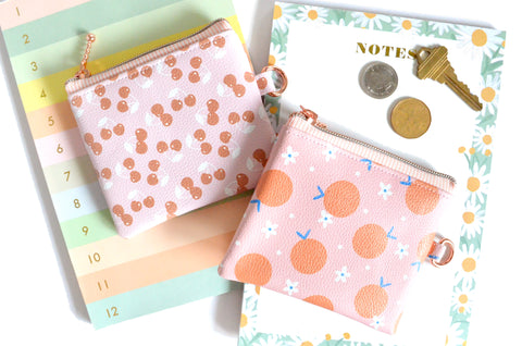 Pink Fruity Faux-Leather Coin Purse