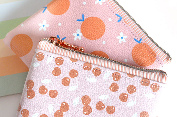 Pink Fruity Faux-Leather Coin Purse