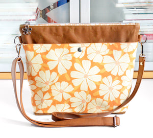 Orange Summer Floral Crossbody Bag