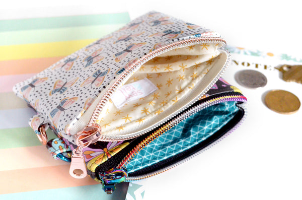 Black & White Butterfly Faux-Leather Coin Purse