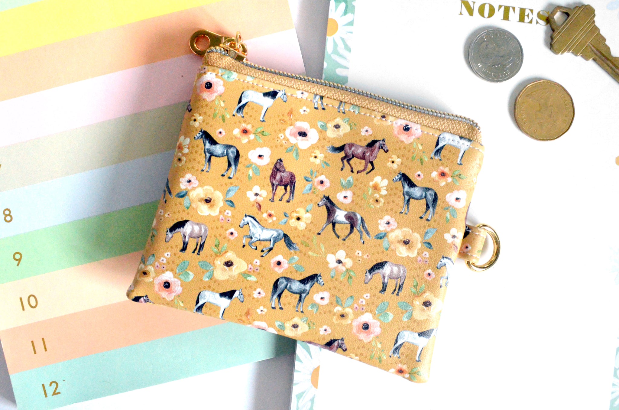 Yellow Horse Faux-Leather Coin Purse