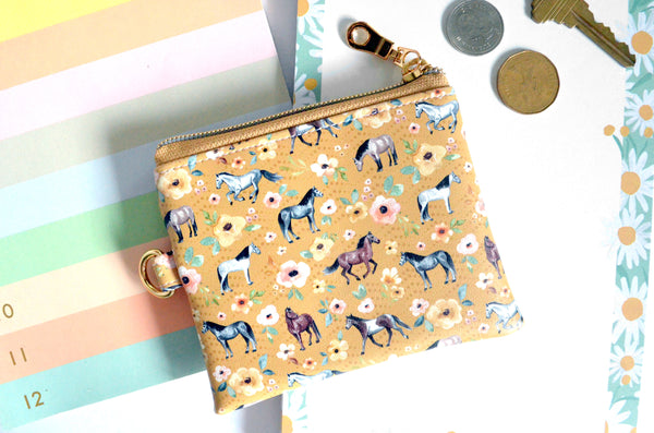 Yellow Horse Faux-Leather Coin Purse