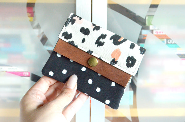 Leopard Polka-Dot Mini Leather Snap Wallet