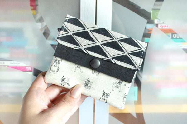 Black & White Boston Terrier Mini Leather Snap Wallet