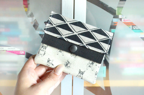 Black & White Boston Terrier Mini Leather Snap Wallet