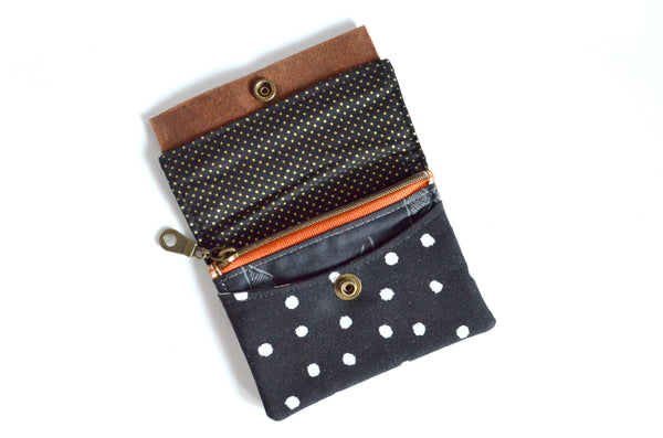 Leopard Polka-Dot Mini Leather Snap Wallet