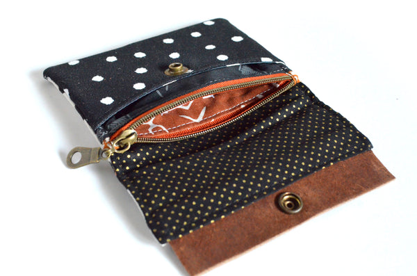 Leopard Polka-Dot Mini Leather Snap Wallet
